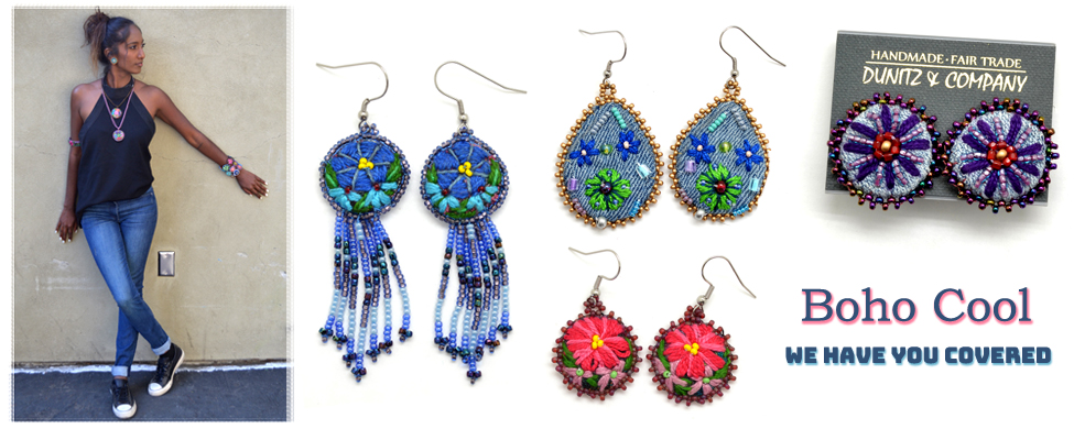 Embroidered Earrings